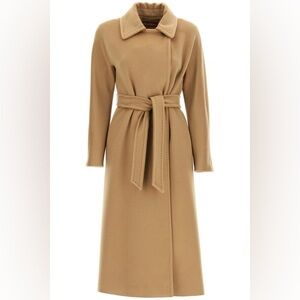 Max Mara Studio Cielo Size 46 Double-Breasted Belted Coat